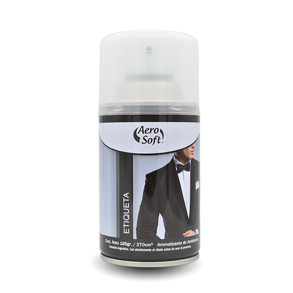 aromatizador de ambiente aerosol perfume etiqueta aero soft