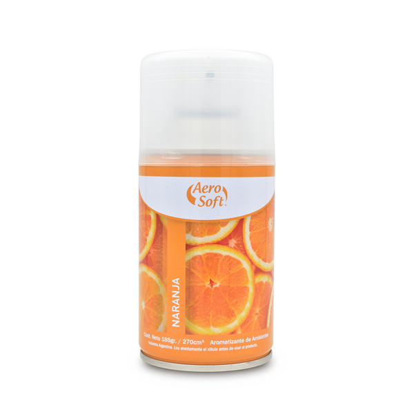 aromatizador de ambiente aerosol naranja aero soft